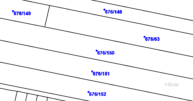 Parcela st. 676/150 v KÚ Kobylnice u Brna, Katastrální mapa