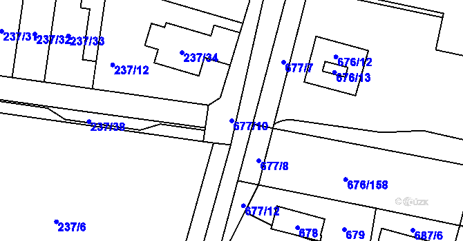Parcela st. 677/10 v KÚ Kobylnice u Brna, Katastrální mapa