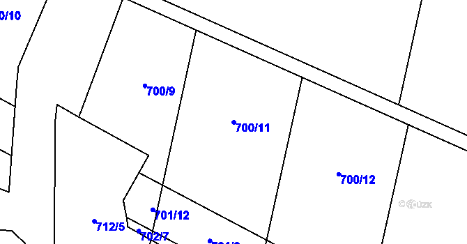 Parcela st. 700/11 v KÚ Kobylnice u Brna, Katastrální mapa