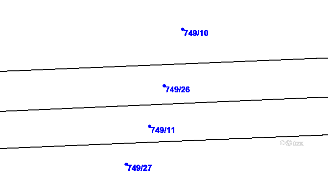Parcela st. 749/26 v KÚ Kobylnice u Brna, Katastrální mapa