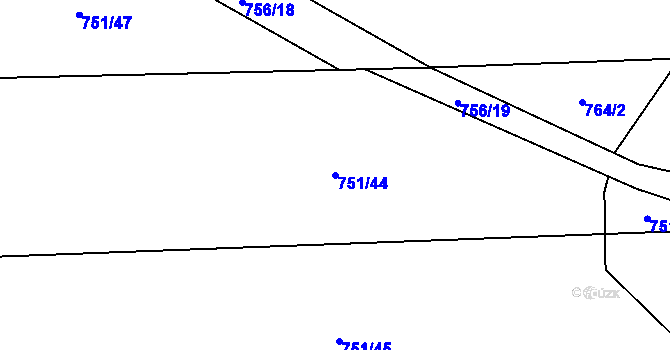 Parcela st. 751/44 v KÚ Kobylnice u Brna, Katastrální mapa