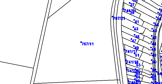 Parcela st. 767/11 v KÚ Kobylnice u Brna, Katastrální mapa