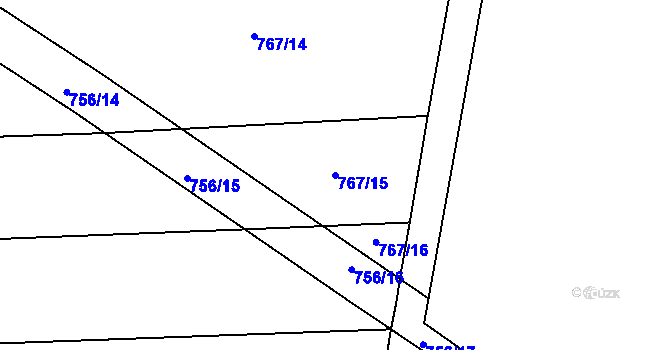 Parcela st. 767/15 v KÚ Kobylnice u Brna, Katastrální mapa