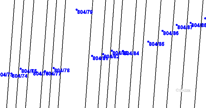 Parcela st. 804/82 v KÚ Kobylnice u Brna, Katastrální mapa