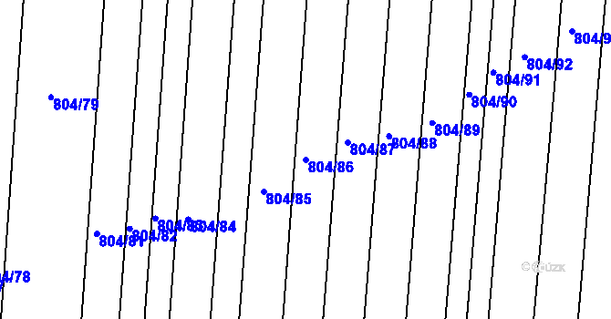 Parcela st. 804/86 v KÚ Kobylnice u Brna, Katastrální mapa