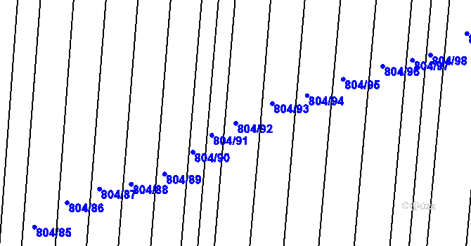 Parcela st. 804/92 v KÚ Kobylnice u Brna, Katastrální mapa