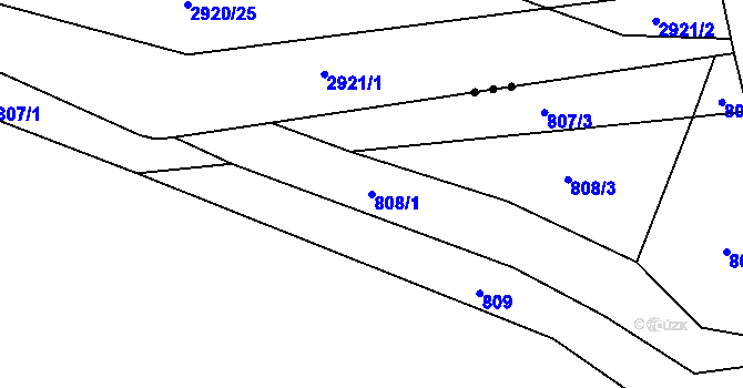 Parcela st. 808/1 v KÚ Kobylnice u Brna, Katastrální mapa