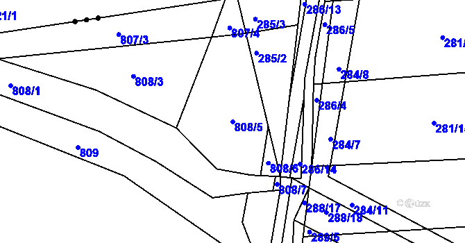 Parcela st. 808/5 v KÚ Kobylnice u Brna, Katastrální mapa