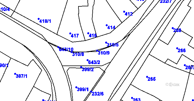 Parcela st. 310/9 v KÚ Kobylnice u Brna, Katastrální mapa