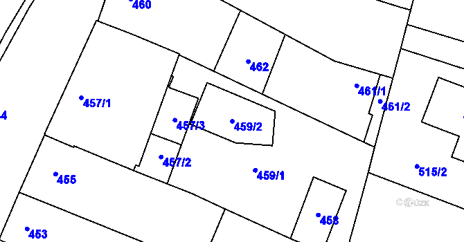 Parcela st. 459/2 v KÚ Kobylnice u Brna, Katastrální mapa