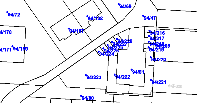 Parcela st. 94/224 v KÚ Kobylnice u Brna, Katastrální mapa