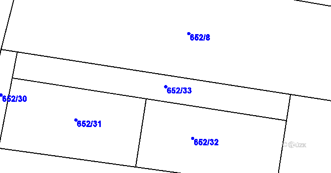 Parcela st. 652/33 v KÚ Kobylnice u Brna, Katastrální mapa