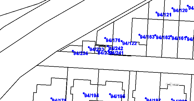 Parcela st. 94/232 v KÚ Kobylnice u Brna, Katastrální mapa