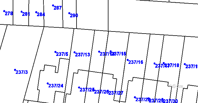 Parcela st. 237/14 v KÚ Kobylnice u Brna, Katastrální mapa