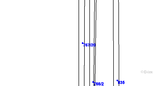 Parcela st. 767/20 v KÚ Kobylnice u Brna, Katastrální mapa