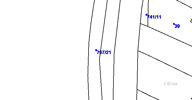 Parcela st. 767/21 v KÚ Kobylnice u Brna, Katastrální mapa