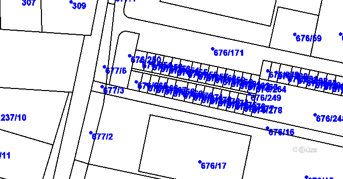 Parcela st. 676/269 v KÚ Kobylnice u Brna, Katastrální mapa