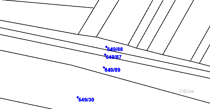Parcela st. 649/87 v KÚ Kobylnice u Brna, Katastrální mapa