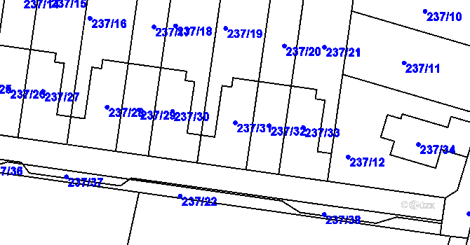 Parcela st. 237/31 v KÚ Kobylnice u Brna, Katastrální mapa