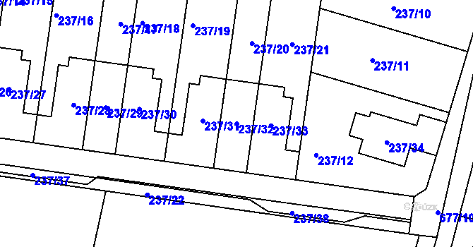 Parcela st. 237/32 v KÚ Kobylnice u Brna, Katastrální mapa