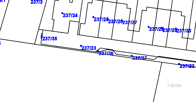 Parcela st. 237/36 v KÚ Kobylnice u Brna, Katastrální mapa