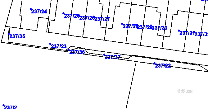 Parcela st. 237/37 v KÚ Kobylnice u Brna, Katastrální mapa