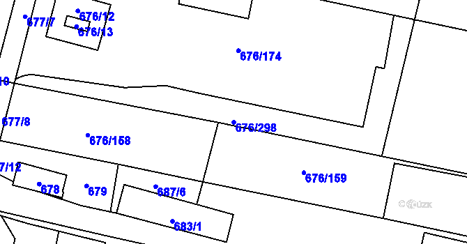 Parcela st. 676/298 v KÚ Kobylnice u Brna, Katastrální mapa