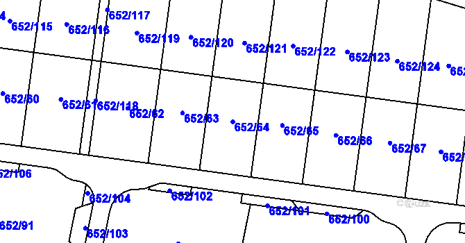 Parcela st. 652/64 v KÚ Kobylnice u Brna, Katastrální mapa