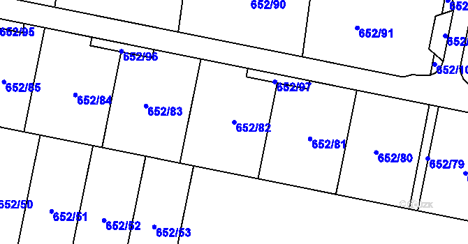 Parcela st. 652/82 v KÚ Kobylnice u Brna, Katastrální mapa
