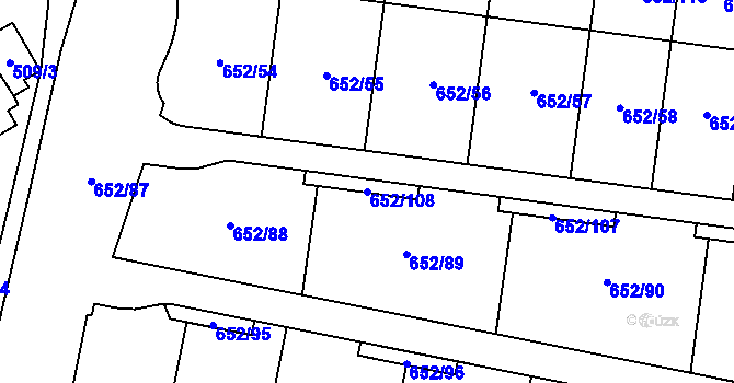 Parcela st. 652/108 v KÚ Kobylnice u Brna, Katastrální mapa