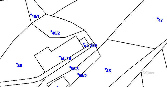 Parcela st. 200 v KÚ Kobyly, Katastrální mapa