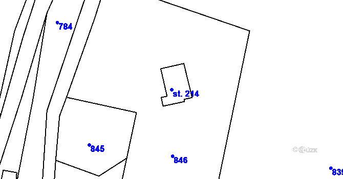 Parcela st. 214 v KÚ Kobyly, Katastrální mapa