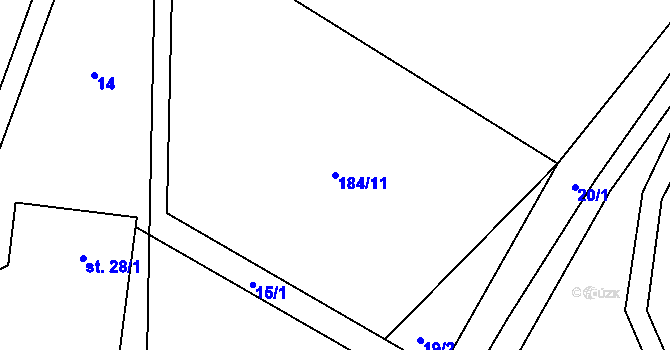 Parcela st. 184/11 v KÚ Kobyly, Katastrální mapa