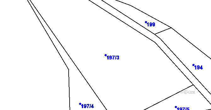 Parcela st. 197/3 v KÚ Kobyly, Katastrální mapa