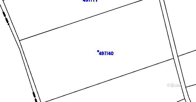 Parcela st. 497/40 v KÚ Kobyly, Katastrální mapa