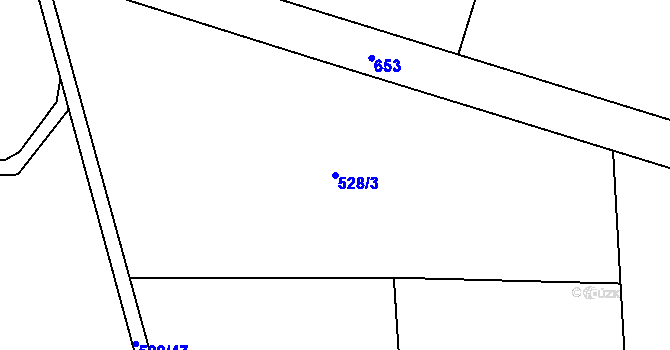 Parcela st. 528/3 v KÚ Kobyly, Katastrální mapa