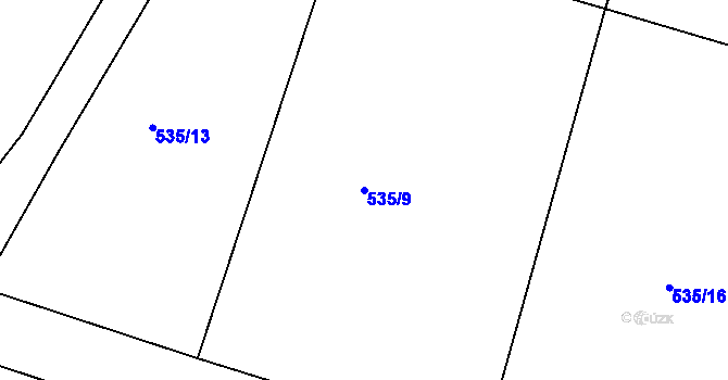 Parcela st. 535/9 v KÚ Kobyly, Katastrální mapa