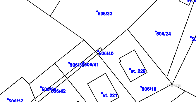 Parcela st. 506/40 v KÚ Kobyly, Katastrální mapa