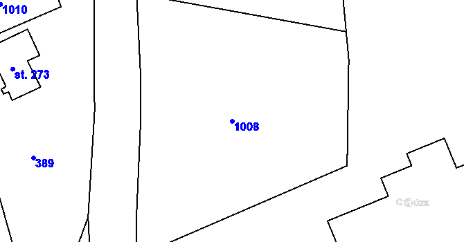 Parcela st. 1008 v KÚ Kobyly, Katastrální mapa