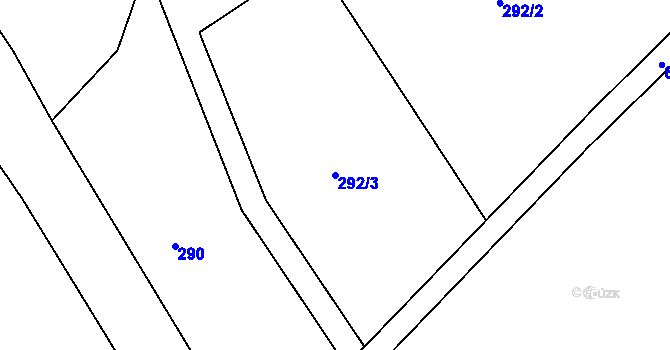 Parcela st. 292/3 v KÚ Kobyly, Katastrální mapa