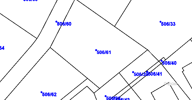 Parcela st. 506/61 v KÚ Kobyly, Katastrální mapa
