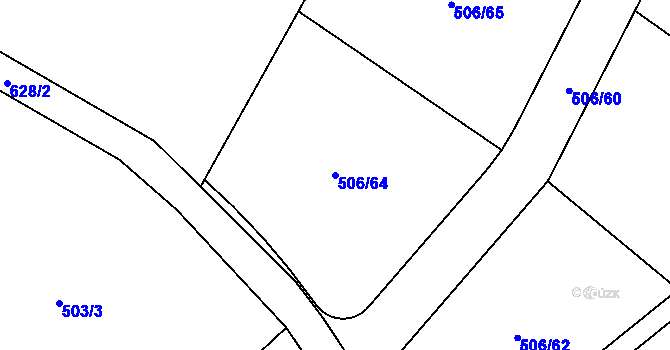 Parcela st. 506/64 v KÚ Kobyly, Katastrální mapa