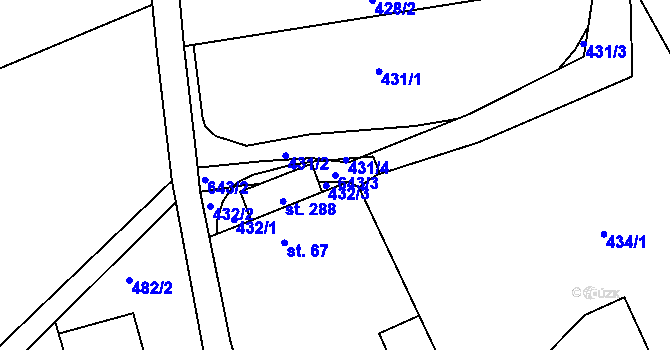 Parcela st. 643/3 v KÚ Kobyly, Katastrální mapa