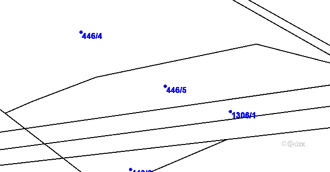 Parcela st. 446/5 v KÚ Kocbeře, Katastrální mapa