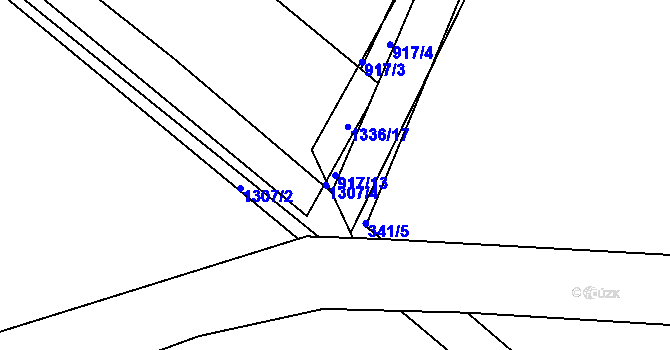 Parcela st. 917/13 v KÚ Kocbeře, Katastrální mapa