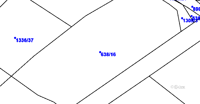 Parcela st. 638/16 v KÚ Kocbeře, Katastrální mapa
