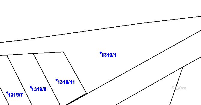 Parcela st. 1319/1 v KÚ Kocelovice, Katastrální mapa