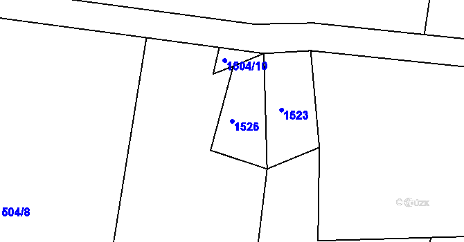 Parcela st. 1526 v KÚ Kocelovice, Katastrální mapa