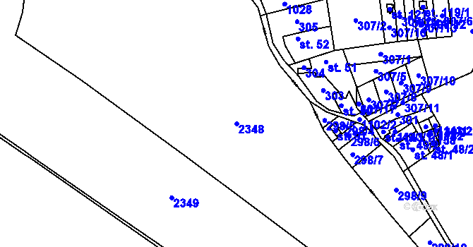 Parcela st. 2348 v KÚ Kocelovice, Katastrální mapa