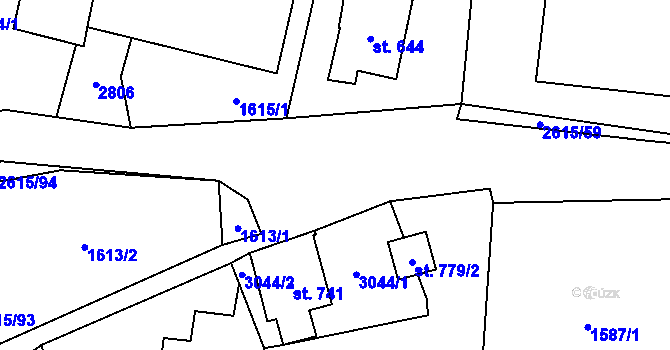 Parcela st. 2615/39 v KÚ Koclířov, Katastrální mapa